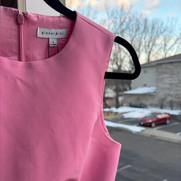 🆕💖 Gianni Bini Pink Mini Dress Cocktail Party Size 0, 8 Casual Party Modern Chic - Picture 7 of 15